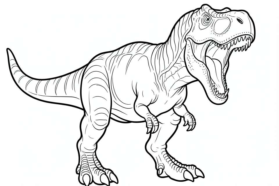 rytande t-rex Målarbild rytande t-rex