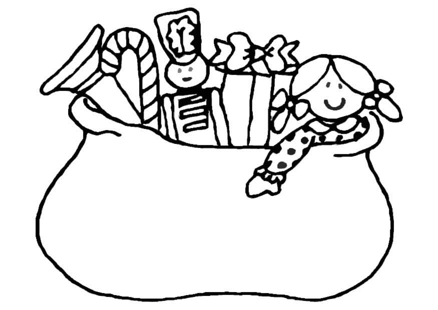 sA¤ck med julklappar Målarbild sA¤ck med julklappar