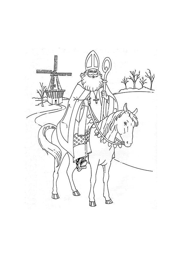 sankt nikolas pA¥ sin hA¤st Målarbild sankt nikolas pA¥ sin hA¤st