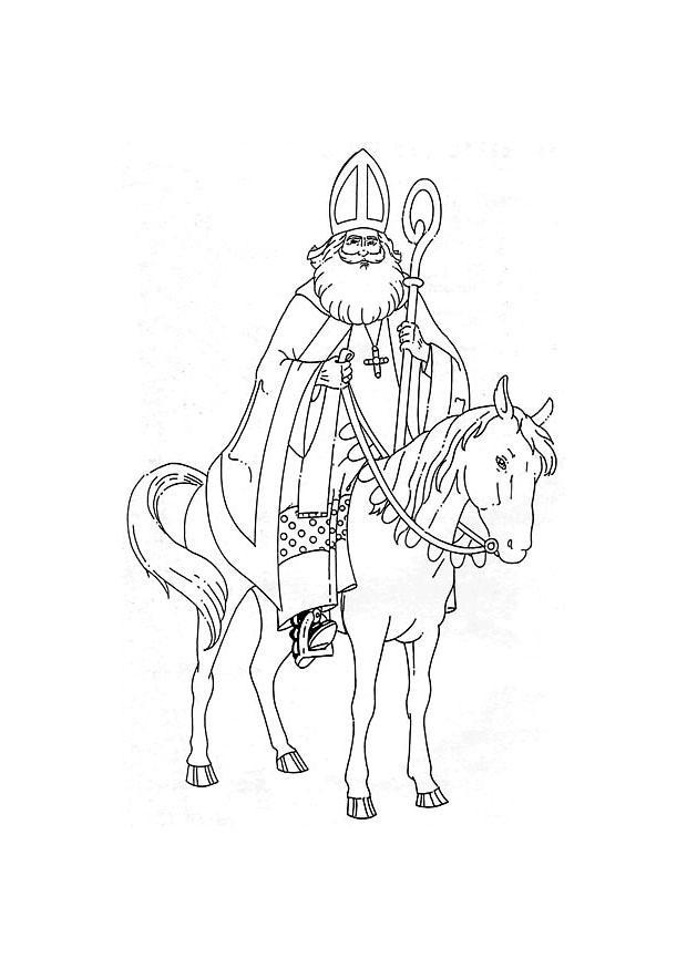 sankt nikolas pA¥ sin hA¤st Målarbild sankt nikolas pA¥ sin hA¤st