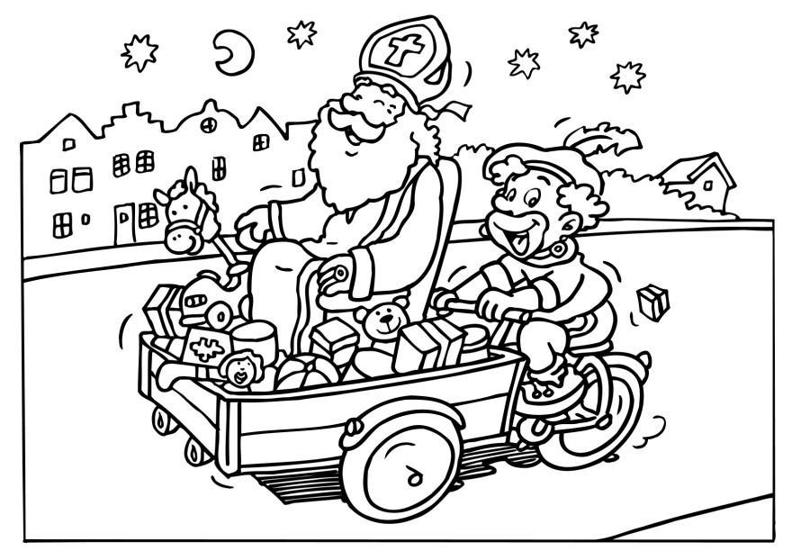 sankt nikolaus och svarte petter Målarbild sankt nikolaus och svarte petter