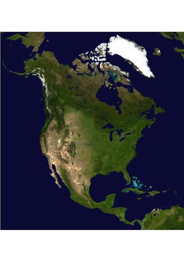 satellitbild av nordamerika Foto satellitbild av nordamerika