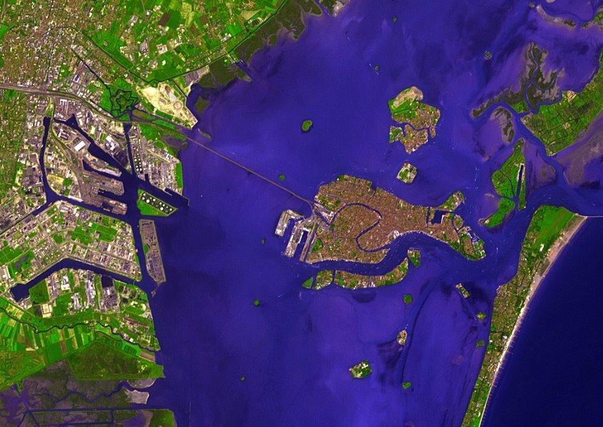 satellitfoto av venedig Foto satellitfoto av venedig