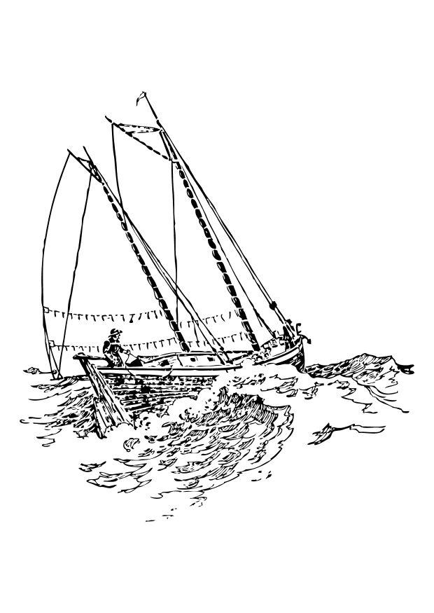 segelbA¥t Målarbild segelbA¥t