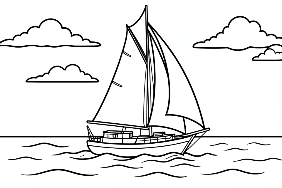 Målarbild segelbA¥t
