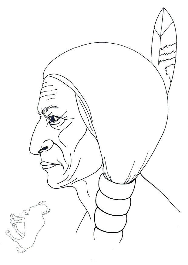 sitting bull Målarbild sitting bull