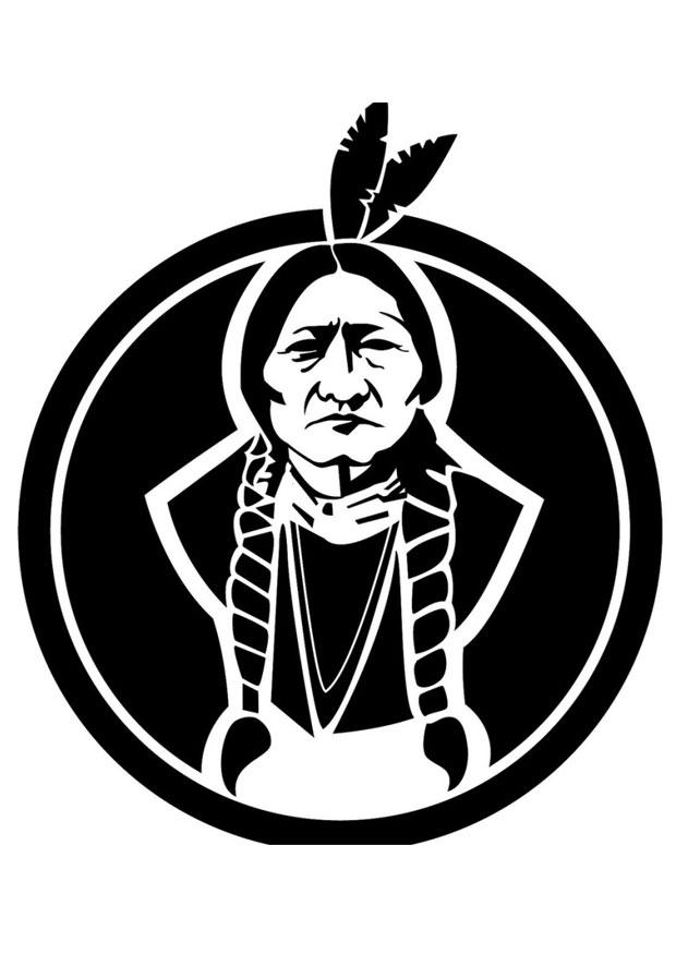 sitting bull Målarbild sitting bull