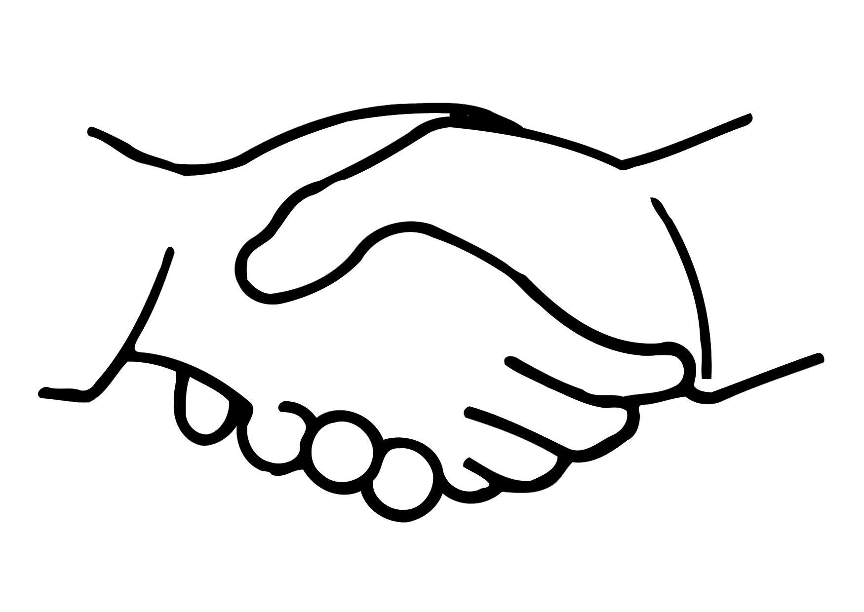 Målarbild skaka hand
