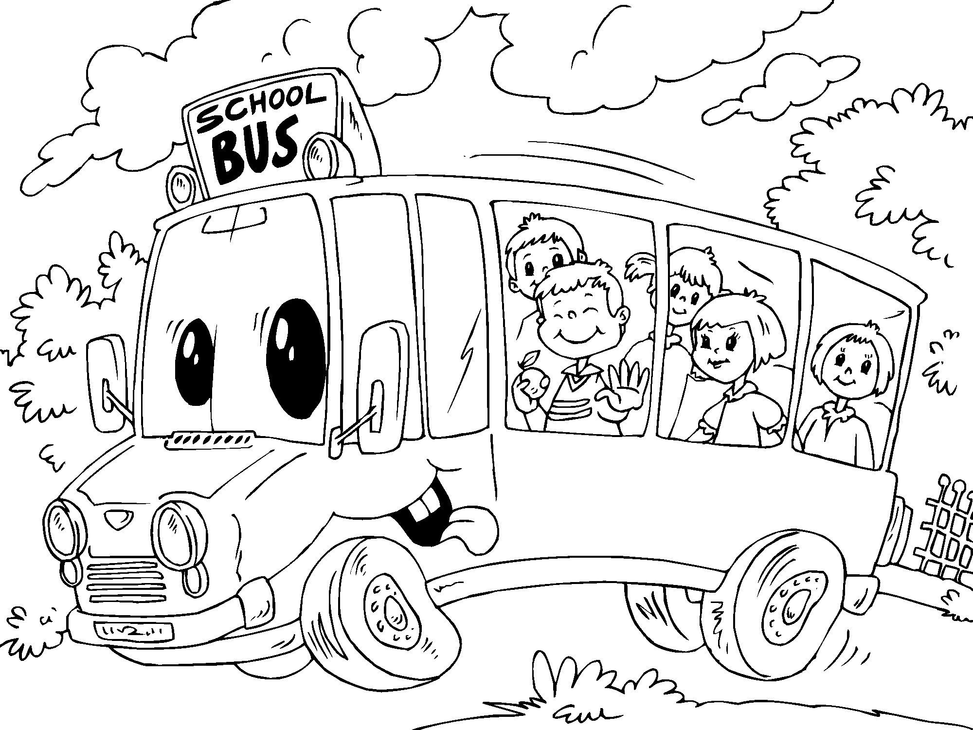 skolbuss Målarbild skolbuss