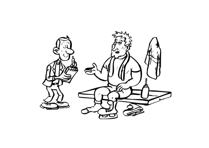 skridskoA¥kare med reporter Målarbild skridskoA¥kare med reporter