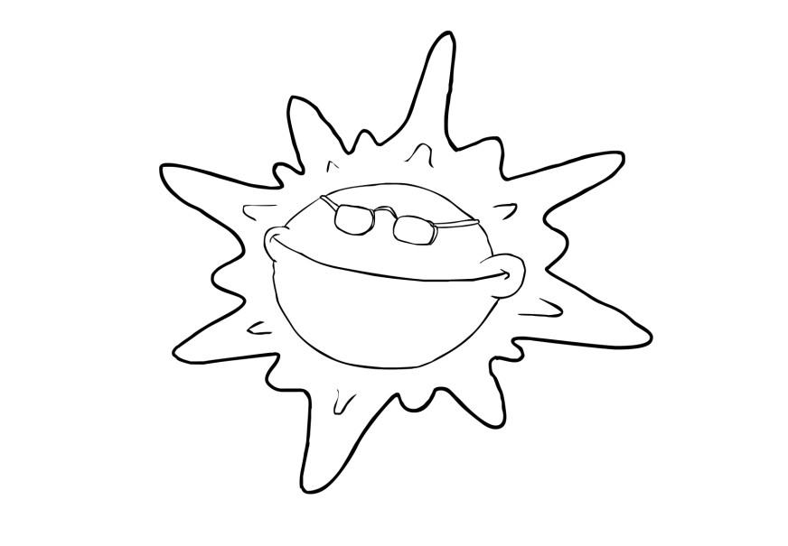 Målarbild sol