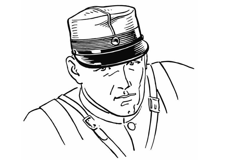 soldat i keps Målarbild soldat i keps