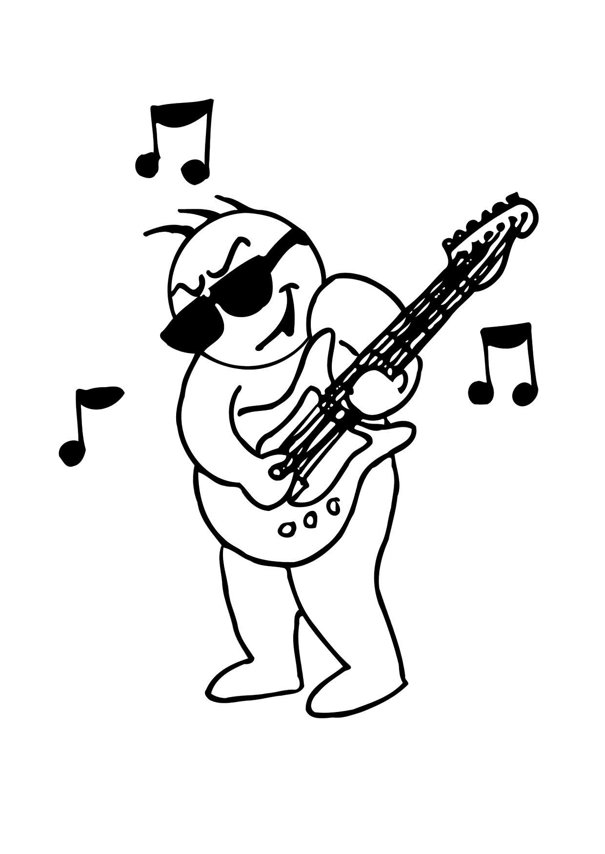 Målarbild spela gitarr