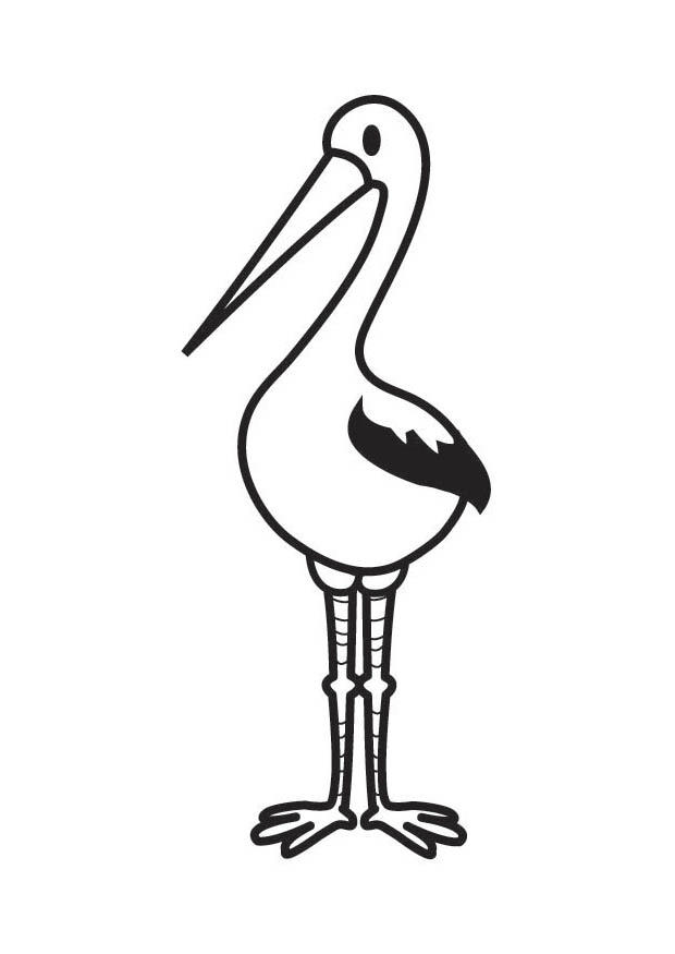Målarbild stork