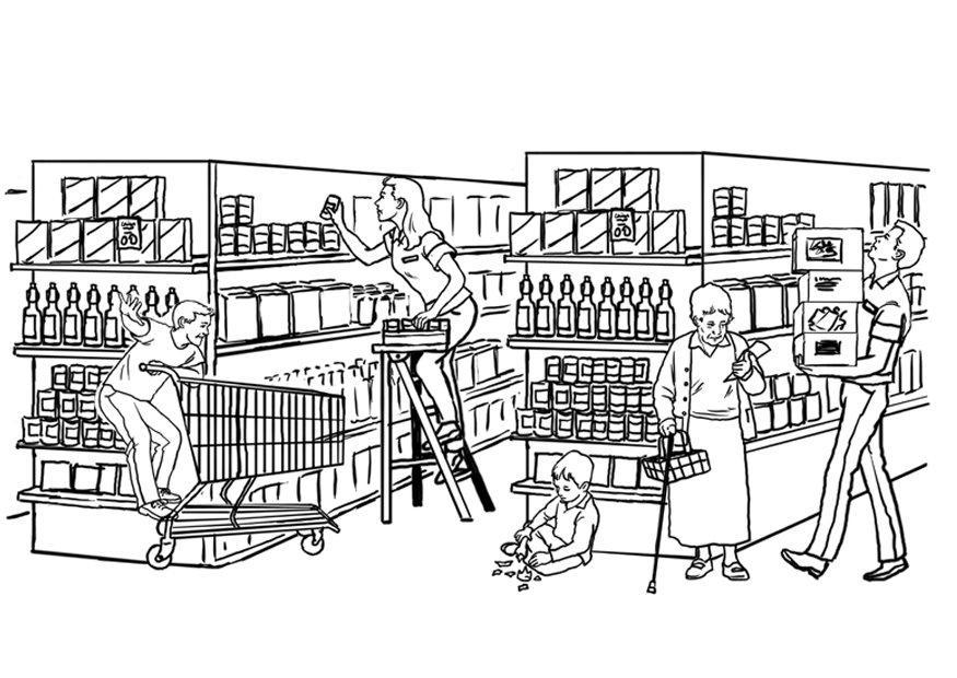 Målarbild supermarket