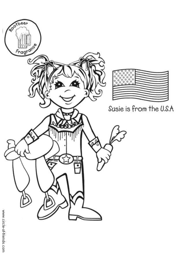 susie frA¥n usa med flagga Målarbild susie frA¥n usa med flagga