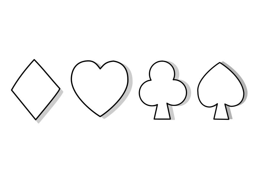 Målarbild symboler kortspel