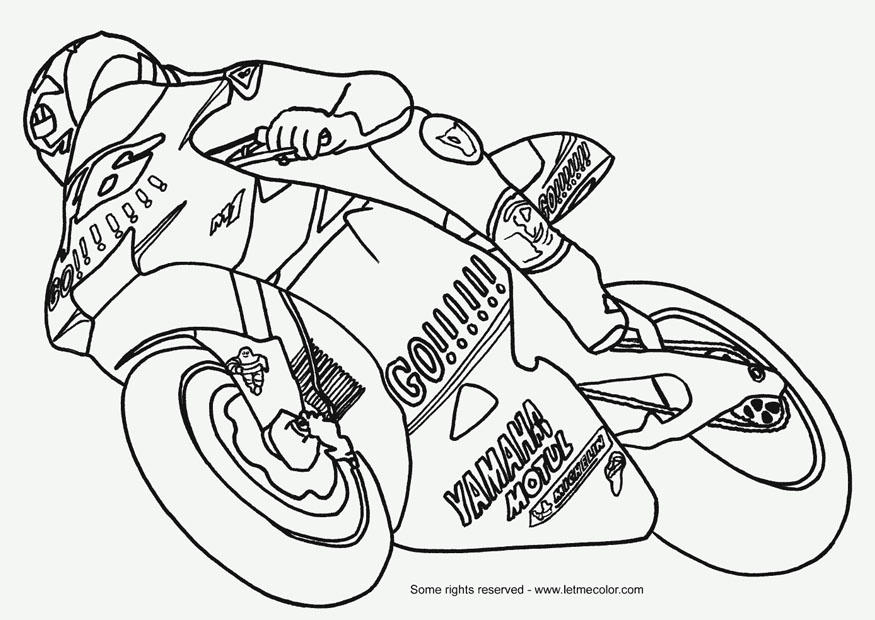 Målarbild tA¤vlingsmotorcykel
