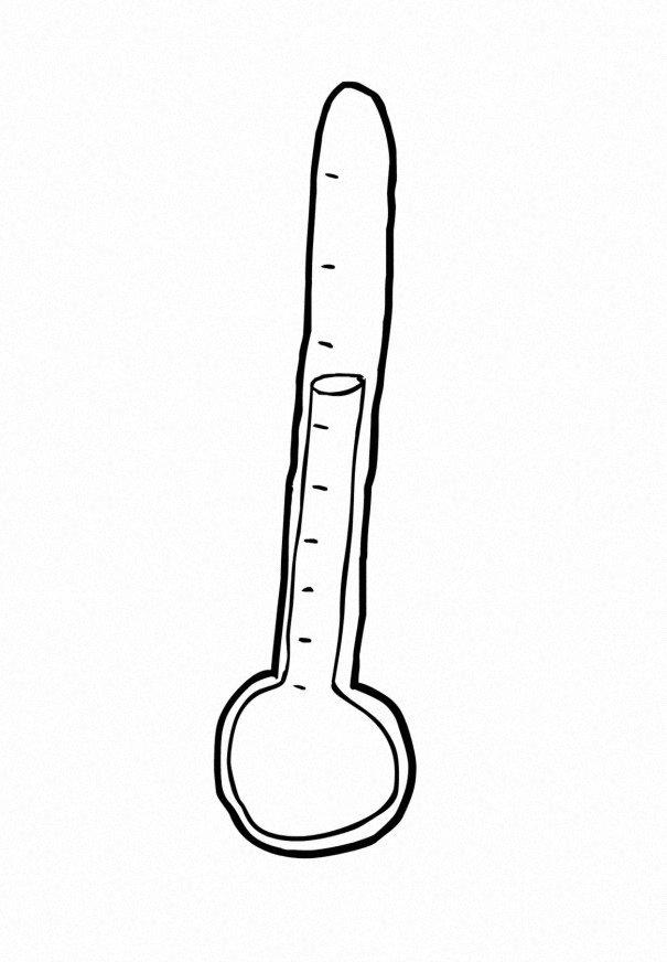 Målarbild termometer