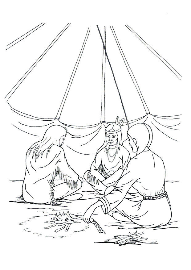 Målarbild tipi - hydda