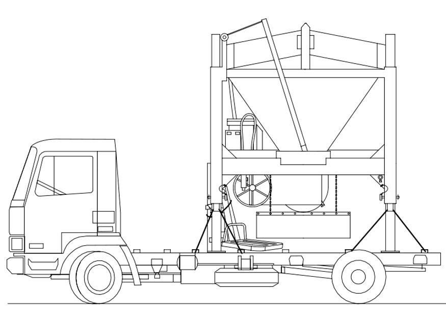 truck - sandblandare Målarbild truck - sandblandare