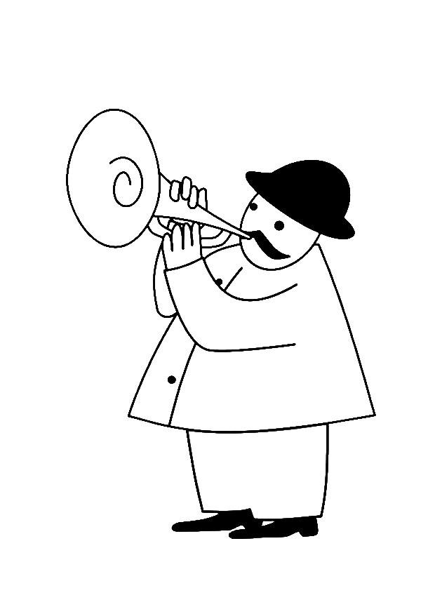 trumpetare Målarbild trumpetare