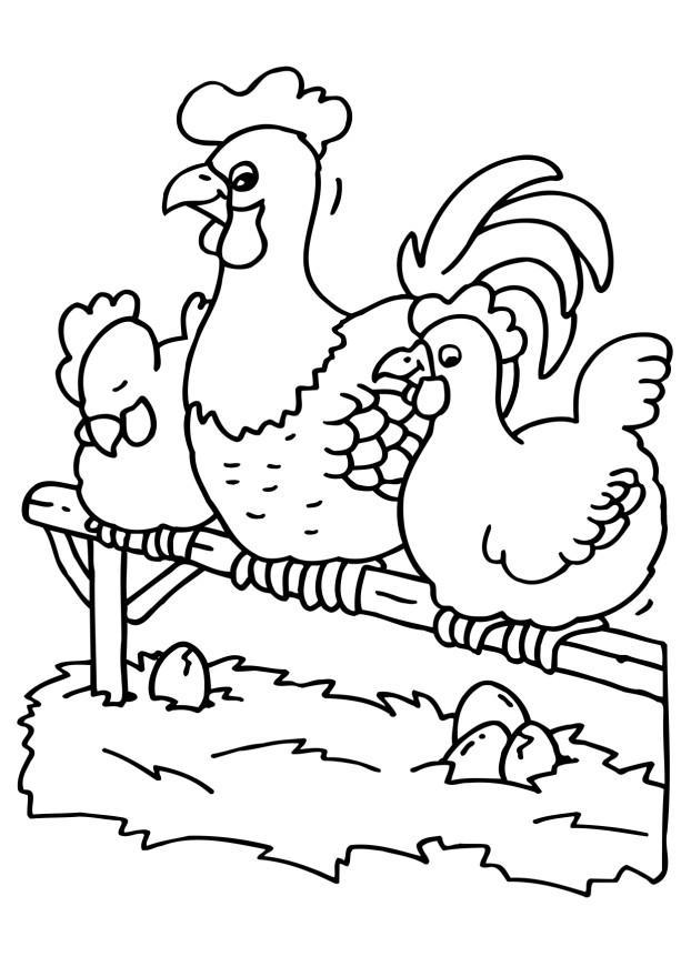 tupp och hA¶nor Målarbild tupp och hA¶nor