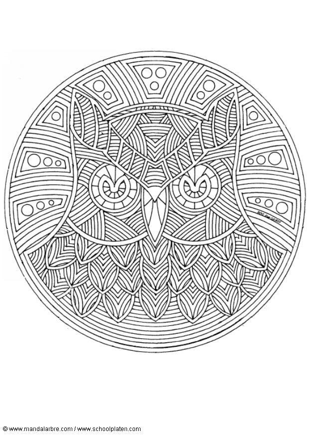 uggla - mandala Målarbild uggla - mandala