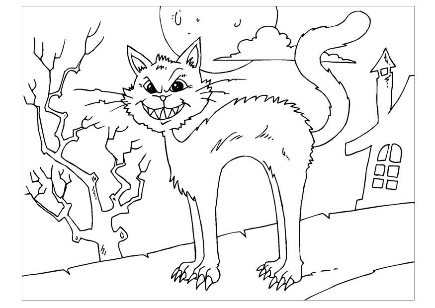 Målarbild uppretad katt som frA¤ser