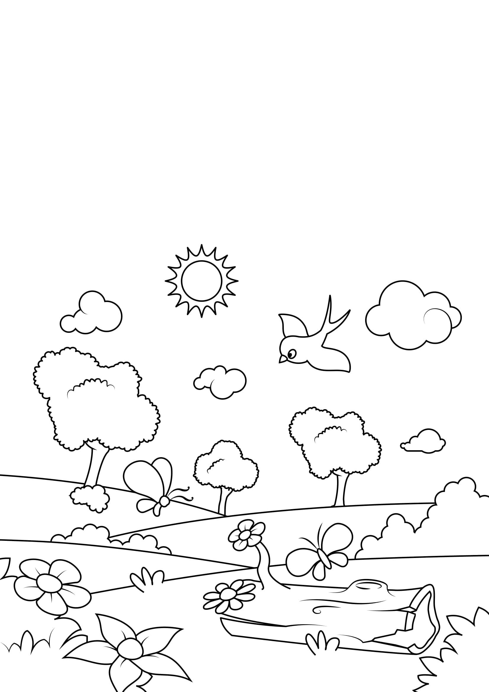 vA¥ren i skogen Målarbild vA¥ren i skogen