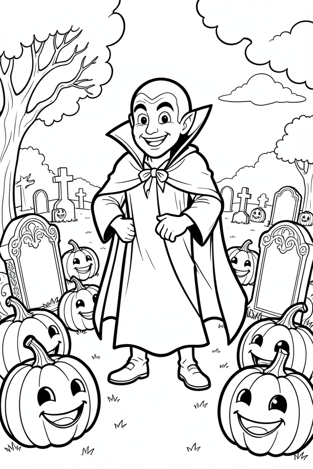 Målarbild vampyren pA¥ kyrkogA¥rden