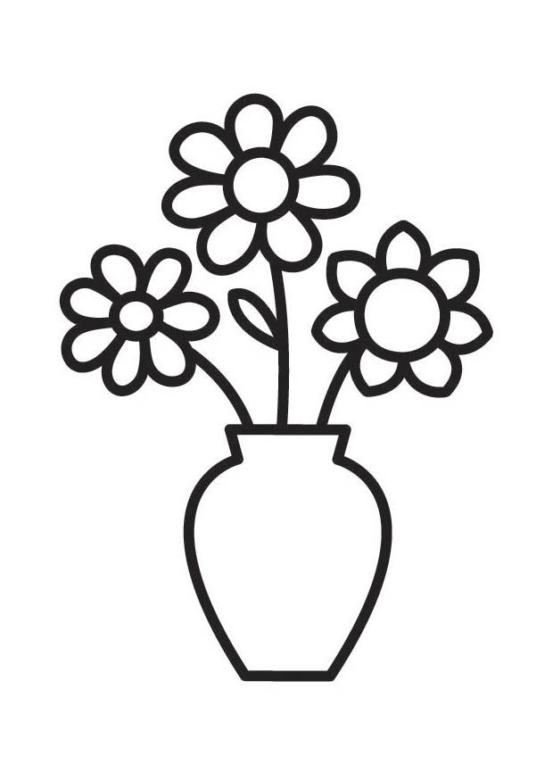 Målarbild vas med blommor