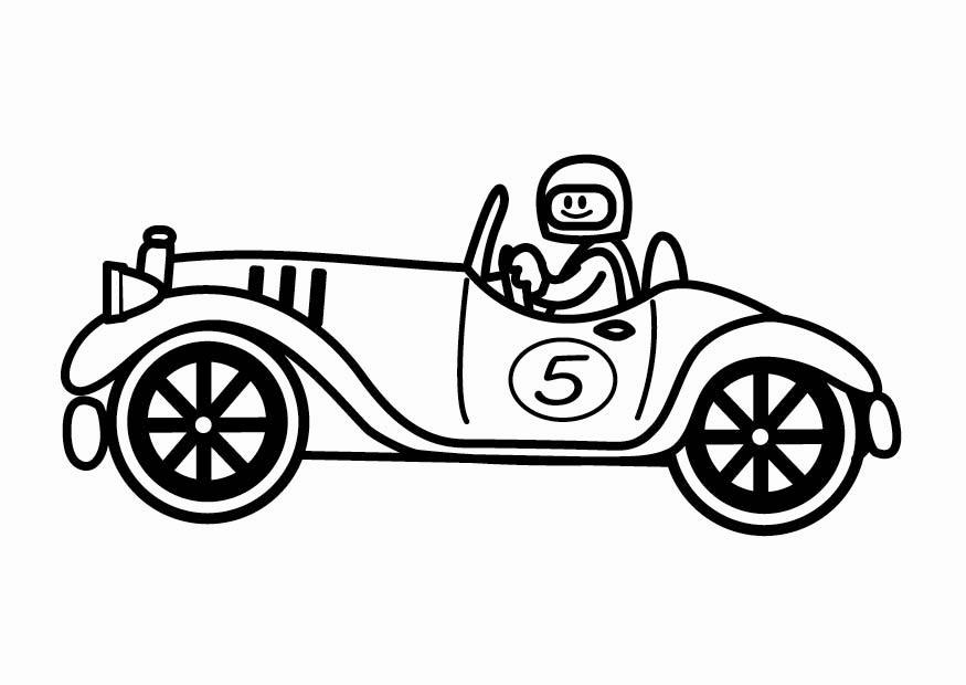 Målarbild veteranracerbil