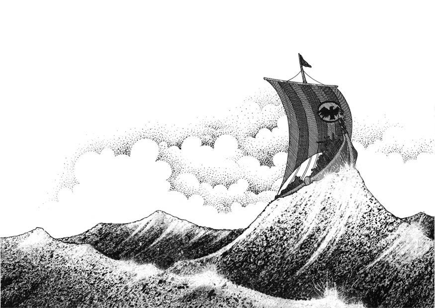 vikingaskepp Målarbild vikingaskepp