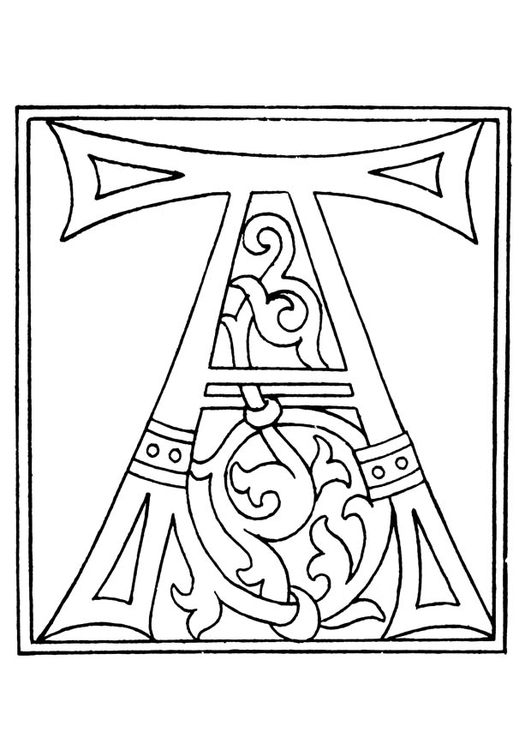 Målarbild 01a - alfabet A