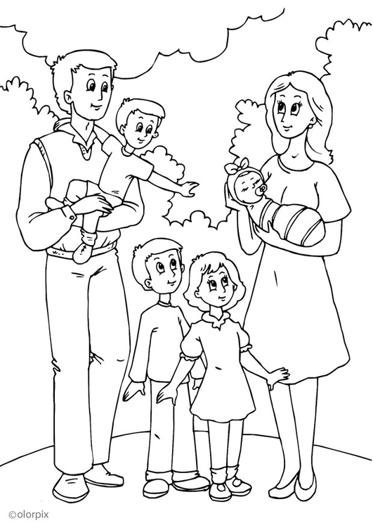 Målarbild 5. pappas nya familj