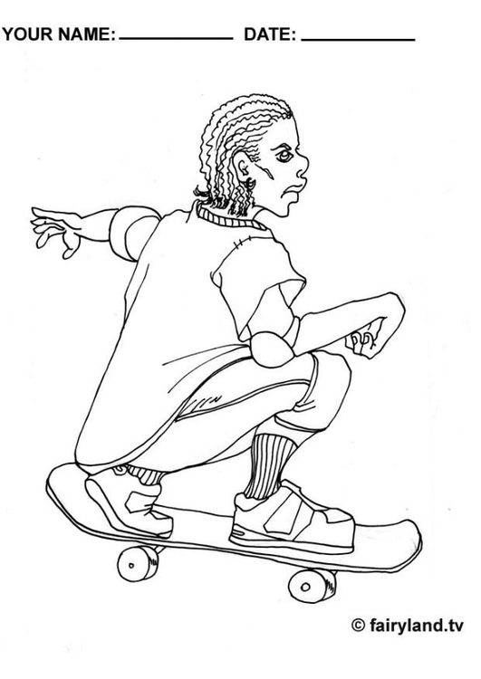 Målarbild Ã¥ka skateboard