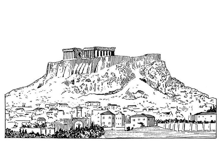 Målarbild Akropolis