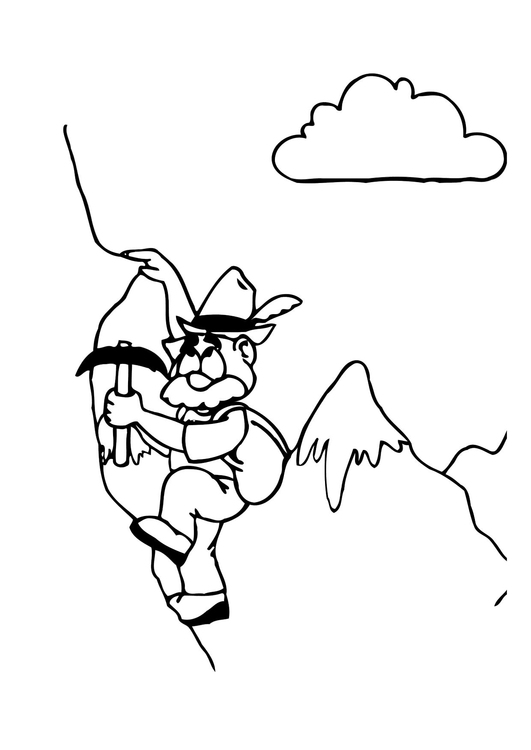 Målarbild alpinist