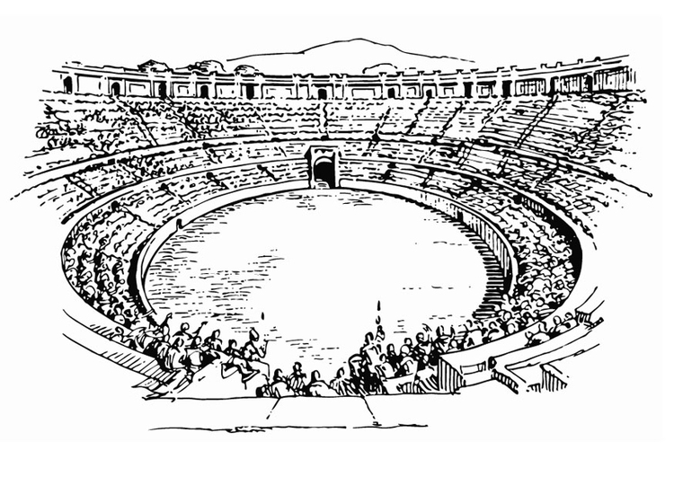 Målarbild amfiteater