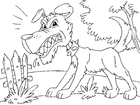 malarbild arg Hund