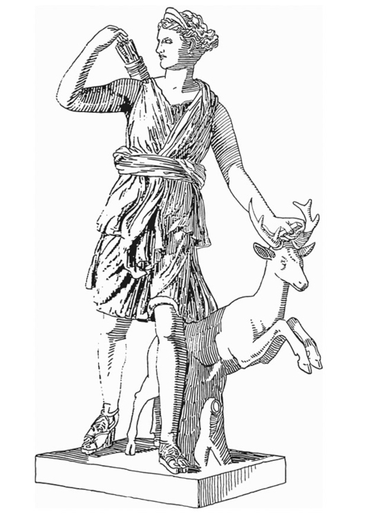Målarbild Artemis, gudinna i grekisk mytologi
