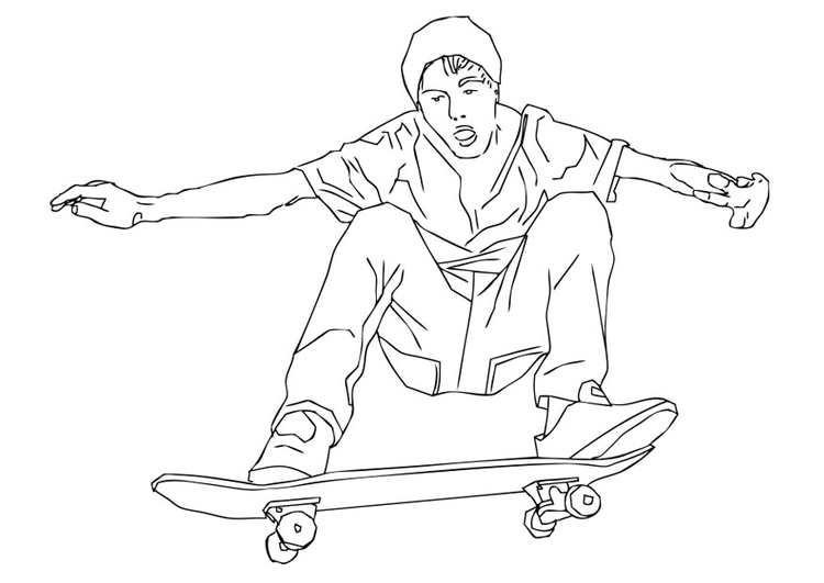 Målarbild att Ã¥ka skateboard