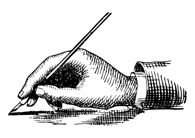 Målarbild att hÃ¥lla i en penna