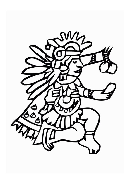 Målarbild aztekisk gud