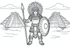 malarbild aztekisk krigare