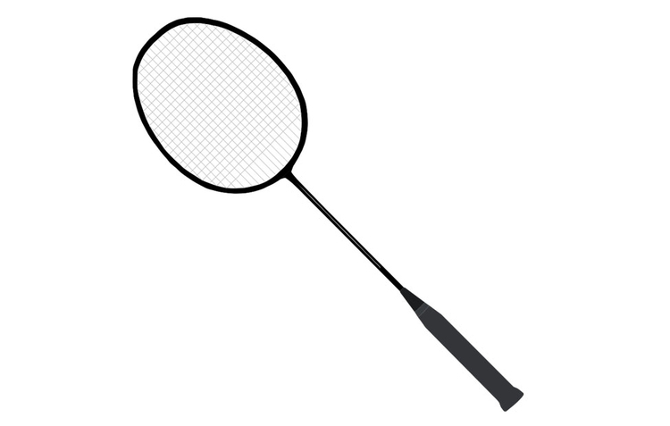 Målarbild badminton racket