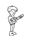 malarbild banjospelare