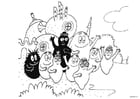 Målarbild Barbapappas familj