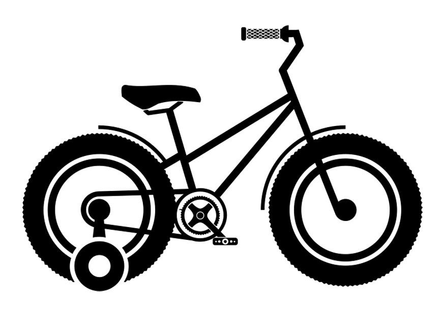 Målarbild barncykel med stÃ¶dhjul